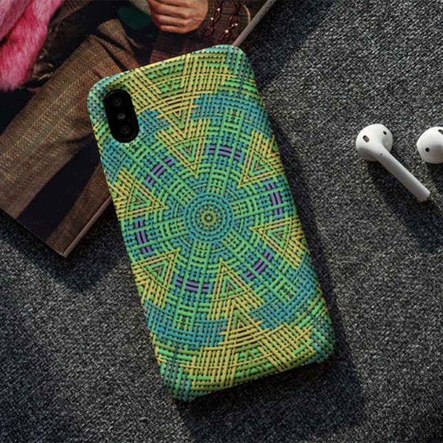 Funda De Case-Mate Para iPhone Tejer Mandala Amarillo Verde y Azul (Subido por el creador)