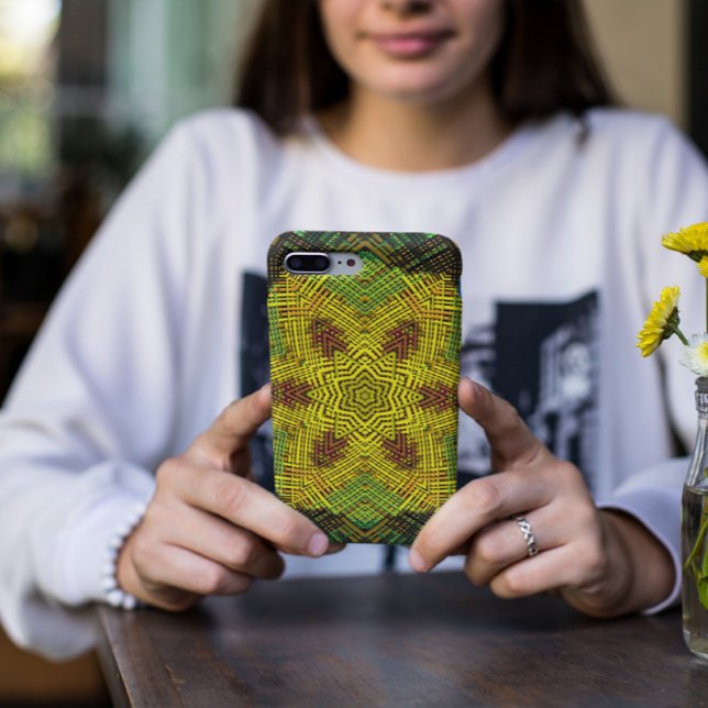 Funda De Case-Mate Para iPhone Tejer Mandala amarillo verde y Naranja (Subido por el creador)