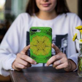 Funda Para iPhone 11 Tejer Mandala Amarillo y Verde