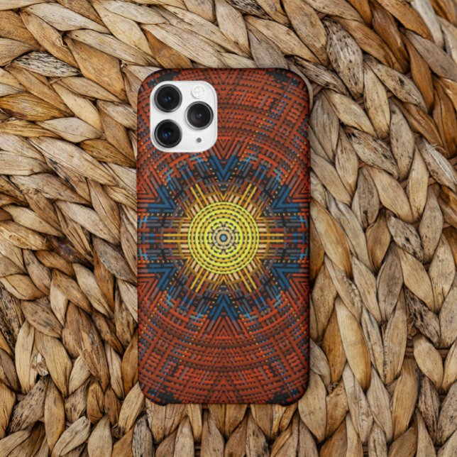 Funda De Case-Mate Para iPhone Tejer Mandala Naranja Amarillo y Azul (Subido por el creador)