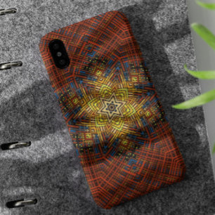 Funda Para iPhone 11 Tejer Mandala Naranja Amarillo y Azul
