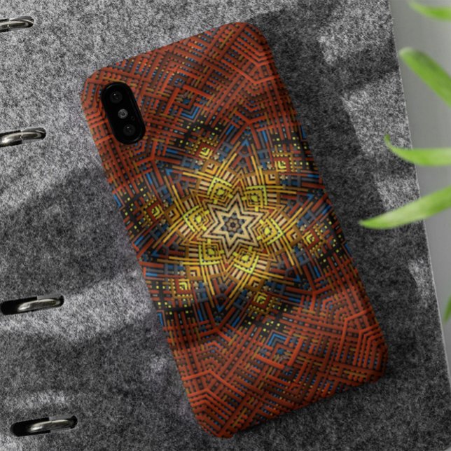 Funda De Case-Mate Para iPhone Tejer Mandala Naranja Amarillo y Azul (Subido por el creador)
