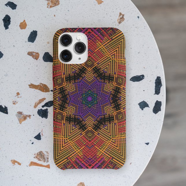 Funda De Case-Mate Para iPhone Tejer Mandala Naranja amarillo y morado (Subido por el creador)