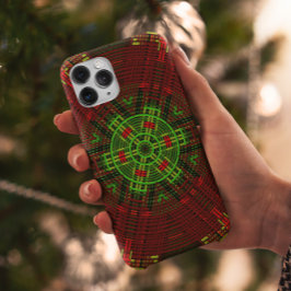 Funda Para iPhone 11 Tejer Mandala rojo y verde