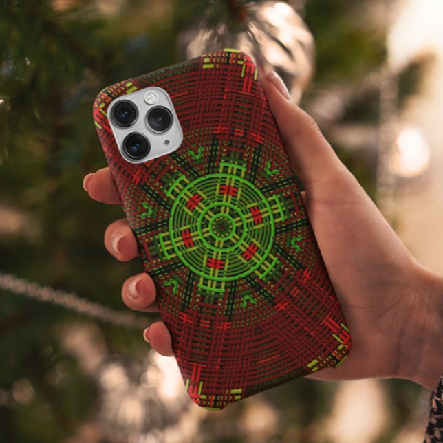 Funda De Case-Mate Para iPhone Tejer Mandala rojo y verde (Subido por el creador)