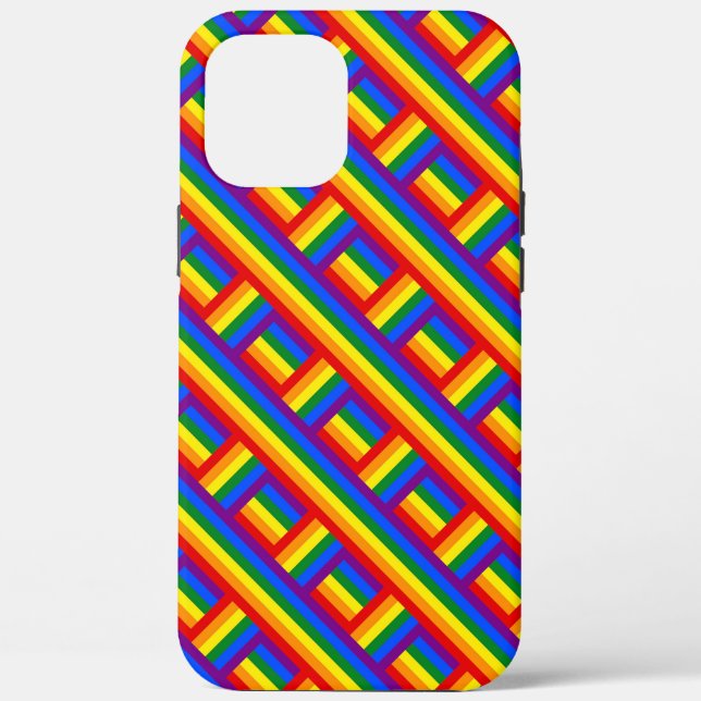 Funda De Case-Mate Para iPhone Tejido Arcoíris (Reverso )