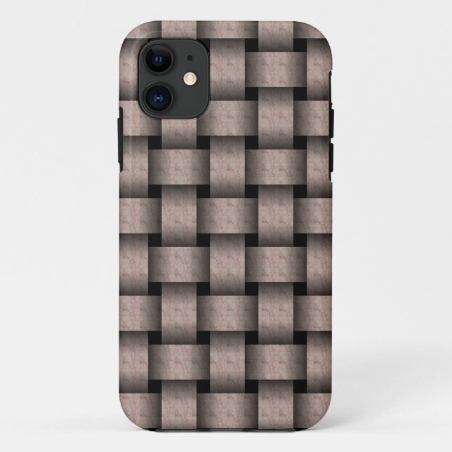 Funda De Case-Mate Para iPhone Tejido de cesta de cacao creámico (Reverso)