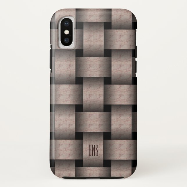 Funda De Case-Mate Para iPhone Tejido de cesta de cacao creámico (Reverso)