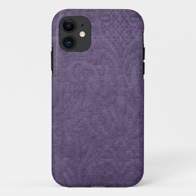 Funda De Case-Mate Para iPhone Tejido de Damasco Púrpura (Reverso)
