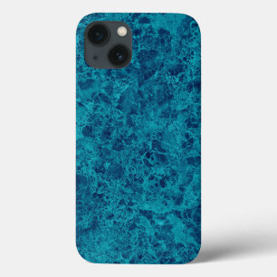 Funda Para iPhone 13 Tejido de mármol azul Terrazzo