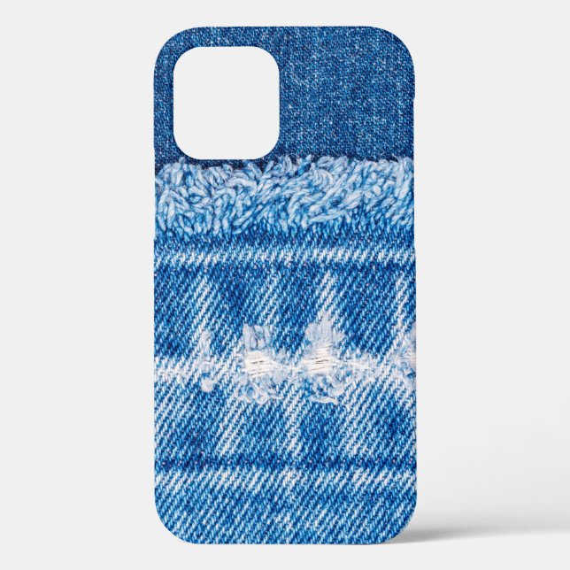 Funda De Case-Mate Para iPhone Tejido de vaqueros azules (Reverso )