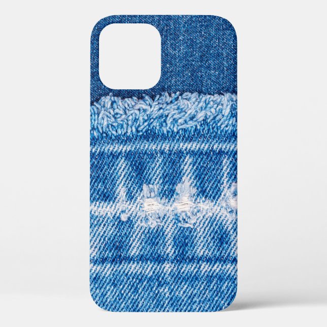 Funda De Case-Mate Para iPhone Tejido de vaqueros azules (Reverso )