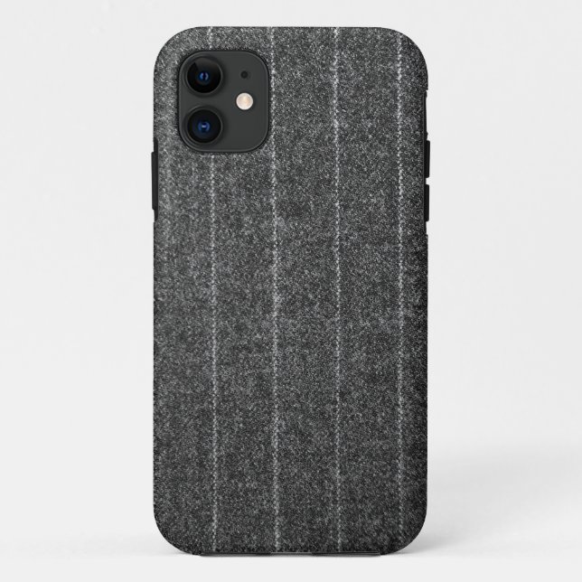 Funda De Case-Mate Para iPhone Tejido negro de pizarra gris de carbón vegetal (Reverso)