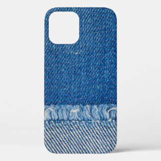 Funda Para iPhone 12 Tejidos Blue Jeans Fondo, textura de denim