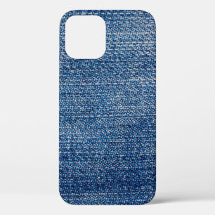 Funda Para iPhone 12 Tejidos jeans estructura de denim azul