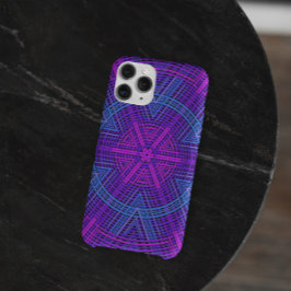 Funda Para iPhone 11 Tejidos Mandala Púrpura Rosa y Azul