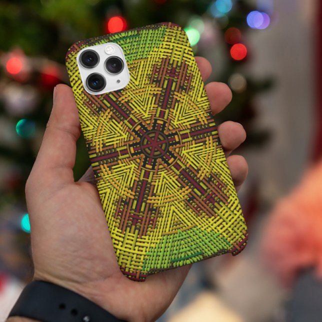 Funda De Case-Mate Para iPhone Tejidos Mandala Rojo Amarillo y Verde (Subido por el creador)