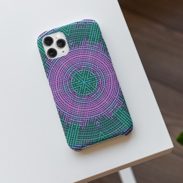 Funda De Case-Mate Para iPhone Tejidos Mandala rosa y azul (Subido por el creador)