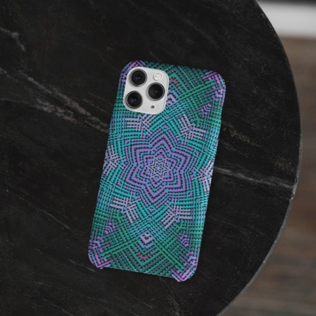 Funda De Case-Mate Para iPhone Tejidos Mandala rosa y azul (Subido por el creador)