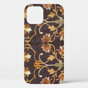 Funda Para iPhone 12 Tejidos vintage con flores bordadas, fondo