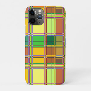 Funda Para iPhone 11 Pro Tela Colorida Caribeña Madras Tartán