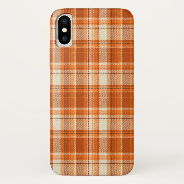 Funda De Case-Mate Para iPhone Tela escocesa anaranjada (Reverso)