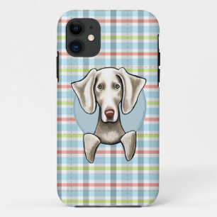 Funda Para iPhone 11 Tela escocesa pálida de Weimaraner
