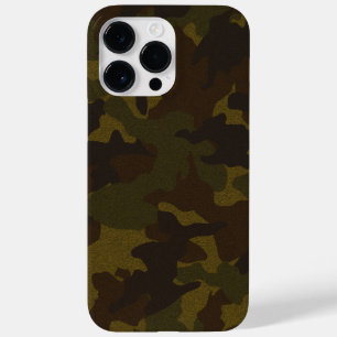Funda Para iPhone 14 Pro Max De Case-Mate Tela falsa Marrón y fondo verde de camo militar