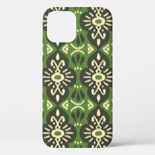Funda Para iPhone 12 Tela Ikat hecha a mano. Patrón étnico sin fisura