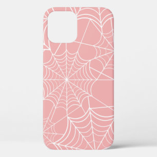 Funda Para iPhone 12 telaraña rosa pastel de halloween