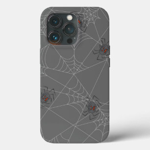 Funda Para iPhone 13 Pro telaraña y calabazas de Halloween