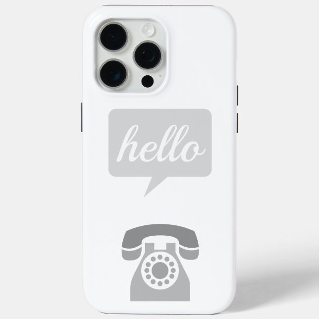 Funda De Case-Mate Para iPhone Teléfono Gray Retro Hola (Reverso )