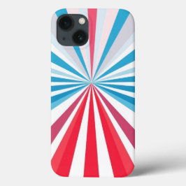 Funda Para iPhone 13 Teléfono móvil del patrón rojo, azul y gris