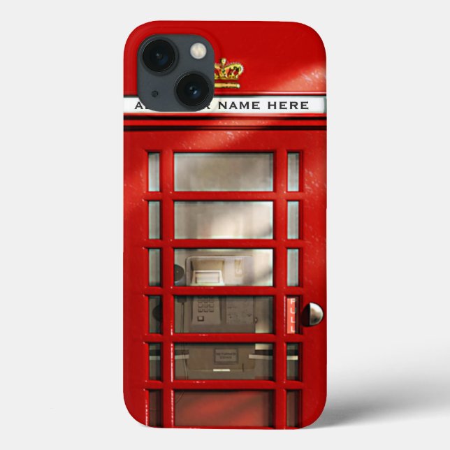 Funda De Case-Mate Para iPhone Teléfono rojo británico personalizado (Reverso)
