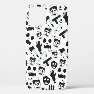Funda Para iPhone 12 Tema de fondo del patrón sin foco zombi vintage