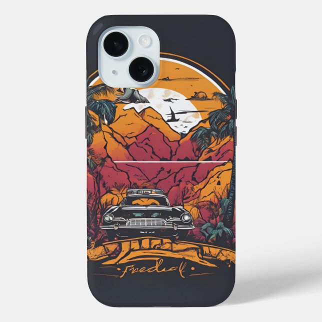 Funda De Case-Mate Para iPhone Tema de la aventura del viajero mundial (Reverso )