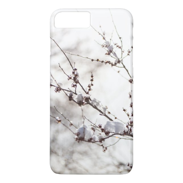Funda De Case-Mate Para iPhone Tema del invierno. Las plantas cubrieron el fondo (Reverso)