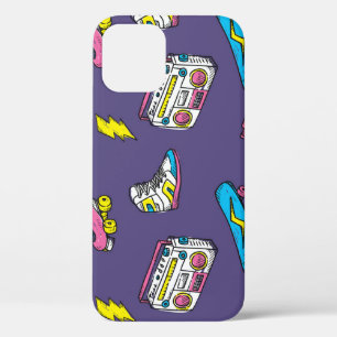 Funda Para iPhone 12 Tema del retro de patinaje sobre patinetas Vintage