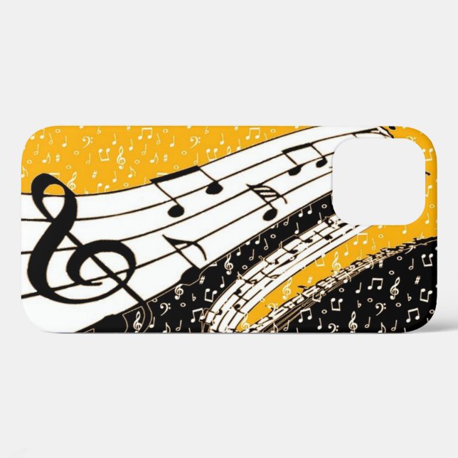 Funda De Case-Mate Para iPhone Tema musical del oro (Reverso (Horizontal))