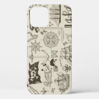 Tema pirata: patrón náutico vintage.