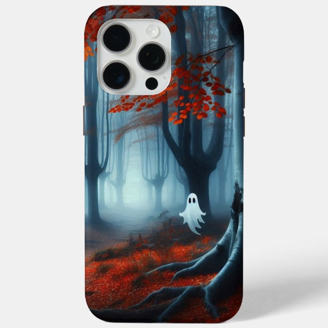 Funda De Case-Mate Para iPhone Tembloroso bosque de otoño con un fantasma (Reverso )