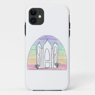 Funda Para iPhone 11 Templo LDS Salt Lake City puesta de sol arcoíris m