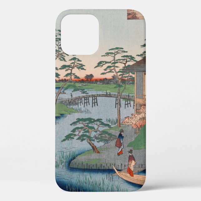 Funda De Case-Mate Para iPhone Templo Mokuboji Antigua Arte Ukiyo-e Japonés (Reverso )