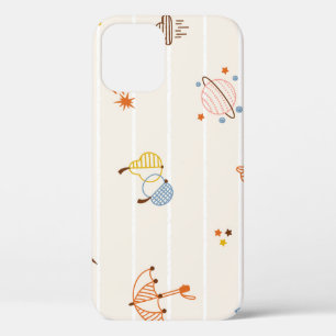Funda Para iPhone 12 Temporada de otoño: doodles coloreados a rayas.
