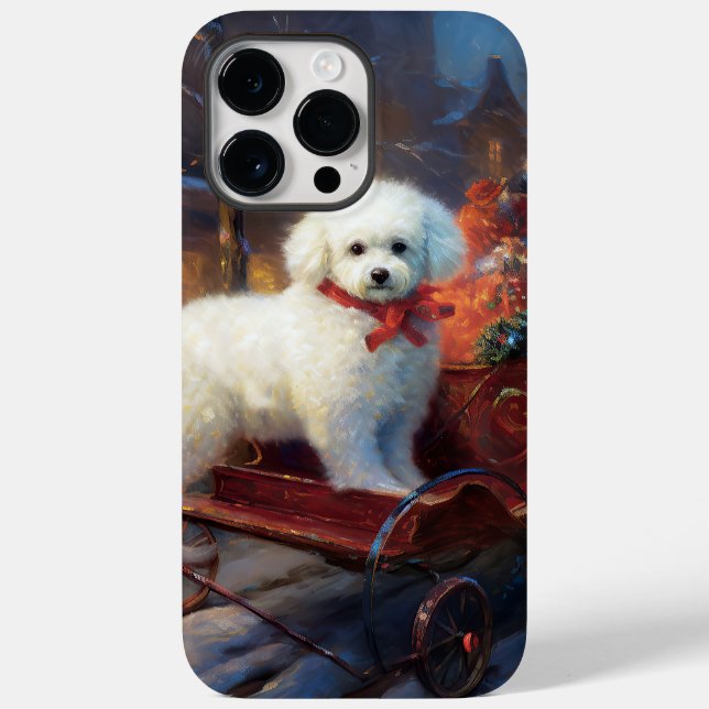 Funda De Case-Mate Para iPhone Temporada festiva de los Navidades Bichon Frise (Reverso )