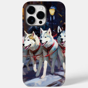 Funda Para iPhone 14 Pro Max De Case-Mate Temporada festiva de los Navidades Husky siberiano