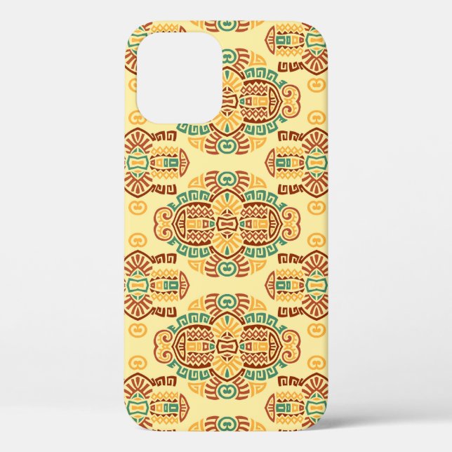 Funda De Case-Mate Para iPhone Tendencia de cosecha étnica: mosaico sin foco bohe (Reverso )