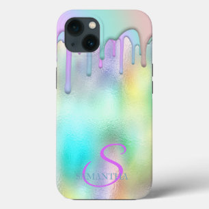 Funda Para iPhone 13 Tendencias de gotas de arcoíris holográficas 