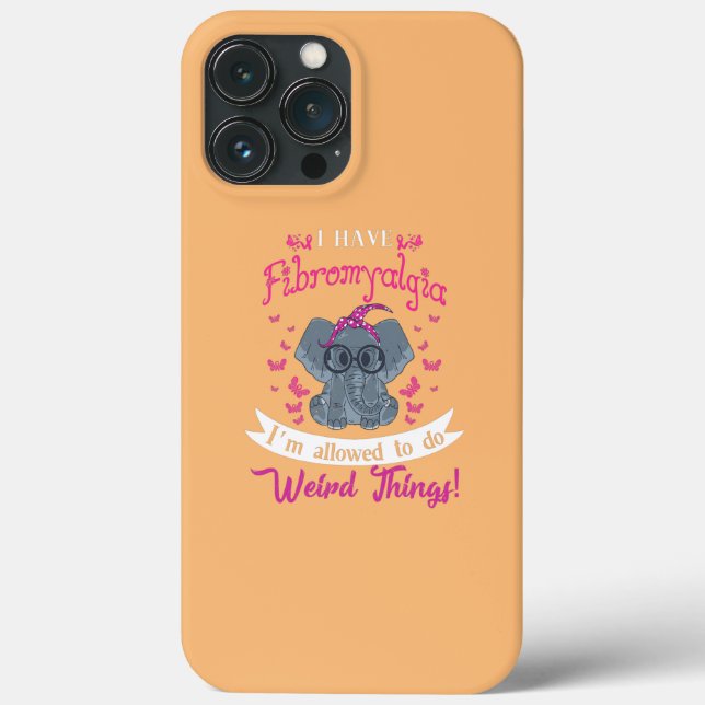Funda De Case-Mate Para iPhone Tengo Fibromialgia Sensibilización Sobre El Elefan (Reverso )