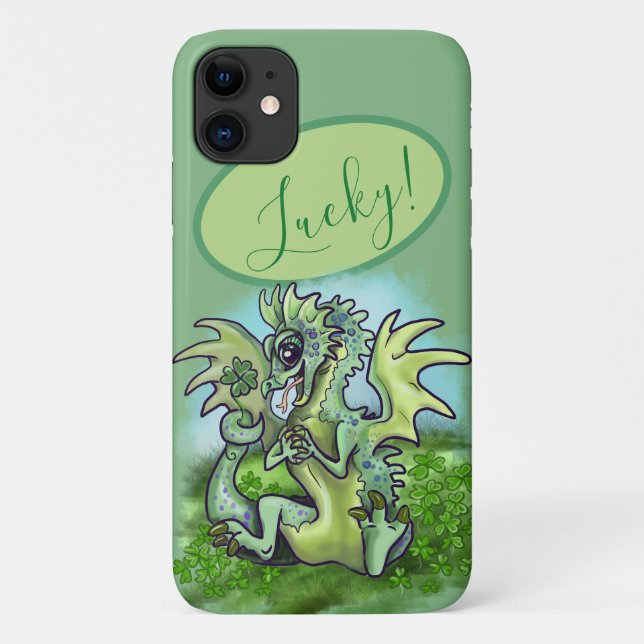 Funda De Case-Mate Para iPhone "¡tengo suerte!" Dragón Shamrock (Reverso)